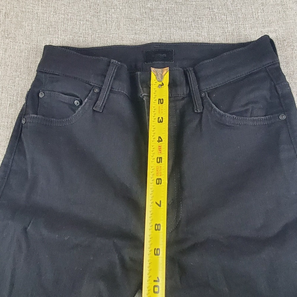 MOTHER Jeans 27 The Insider Crop Step Fray Black Zip Fly Denim No Guilty Wash - Picture 15 of 16